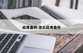 应用备份 怎么应用备份